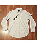 J CAMPBELL Los Angeles DRESS SHIRT Embroidered BLUE White STRIPED ( L ) - $89.07