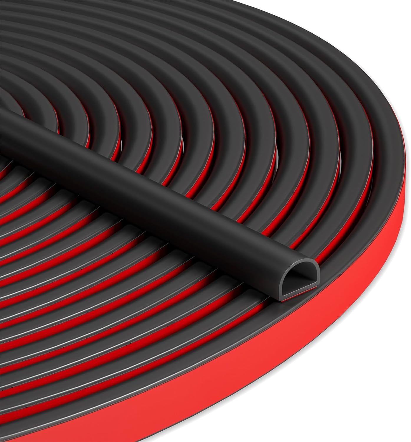 The 20-Foot Self-Adhesive D-Shaped Silicone Weather-Stripping Door Seal ... - $29.92