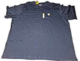 Carhartt Loose Fit Heavyweight Pocket Henley Shirt Mens 4XL Navy short Sleeve - £18.21 GBP