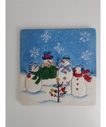 St Nicholas Square &quot;Button Up&quot; Snowman Christmas Trivet Wall Hanging 7x7... - $201.85 MXN