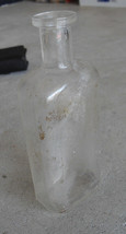 Vintage Late 1800s Glass Medicin Bottle 6 1/8&quot; Tall - £13.24 GBP