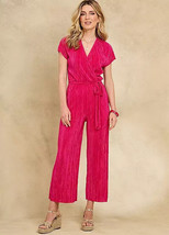 Kaleidoscope Pink Plisse Cropped Jumpsuit PLUS Size UK 18 (fm84-1) - £40.79 GBP