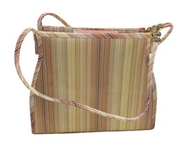 Vintage Estee Lauder Striped Handbag Rope Handle &amp; Gold Clasp Dressy Cocktail - £18.86 GBP