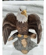 Vintage American Bald Eagle Sitting On This Parch with Wings Spread - Fr... - £19.50 GBP