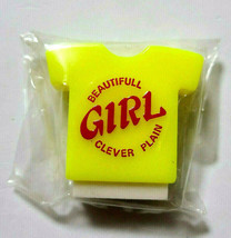 T-shirt Eraser with Case MITUSKAN Old Vintage Rare Rerto Yellow Ver,GIRL - $27.70