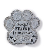Paw Print Stepping Stone Memorial Pet 11" long with Sentiment Wall Plaque  Resin