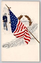 Civil War Patriotic In Memoriam Honor Veterans Soldier Flag GAR A/S Postcard X29 - £7.82 GBP