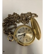 Majestime Swiss Pocket Watch 17j 10 Microns Shock Absorber w/Chain/Winds... - $40.63 CAD