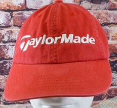 TaylorMade SpellOut Red Adjustable Golf Cap Logo 100% Cotton - $12.12