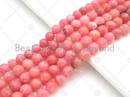 High Quality Rhodochrosite Jade, Round Smooth 6mm/8mm/10mm/12mm, Red Beads, - £5.13 GBP+