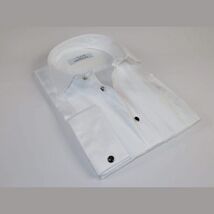 Mens CEREMONIA Tuxedo Formal Shirt 100% Cotton Turkey Slim Fit #stn 13 ATD White image 2