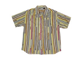 Vintage Y2k Enyce Multicolor Striped  Mens Button-down S/SL Shirt Hip Ho... - $23.75