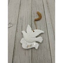 Avon 1981 White Ceramic Dove Collectible Ornament Gold Accent - £6.26 GBP