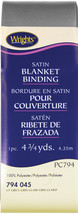 Wrights Single Fold Satin Blanket Binding 2&quot;X4.75yd-Light Gray - £14.12 GBP
