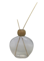 Partylite Smokey Glass Diffuser Wood Ring Reed Thin Oval Shape Oil Vintage - €13,74 EUR