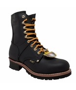 1428 AdTec 9&quot; Men Logger Leather Boot with Steel Toe, Black See Note ◉1 - £100.22 GBP