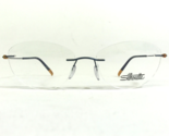 Silhouette Eyeglasses Frames 5500 BC 5040 Blue Yellow Cat Eye Rimless 52... - $158.58