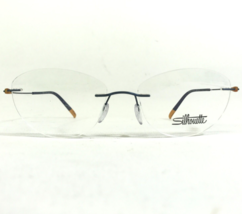 Silhouette Eyeglasses Frames 5500 BC 5040 Blue Yellow Cat Eye Rimless 52-16-135 - £126.40 GBP