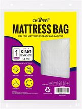 Durable 1.5 Mil King/Cal King Mattress Cover Bag - Perfect for Moving &amp; ... - $23.71