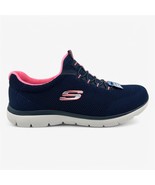 Skechers Summits Cool Classic Navy Pink Womens Size 10 Wide Athletic Sne... - $59.95