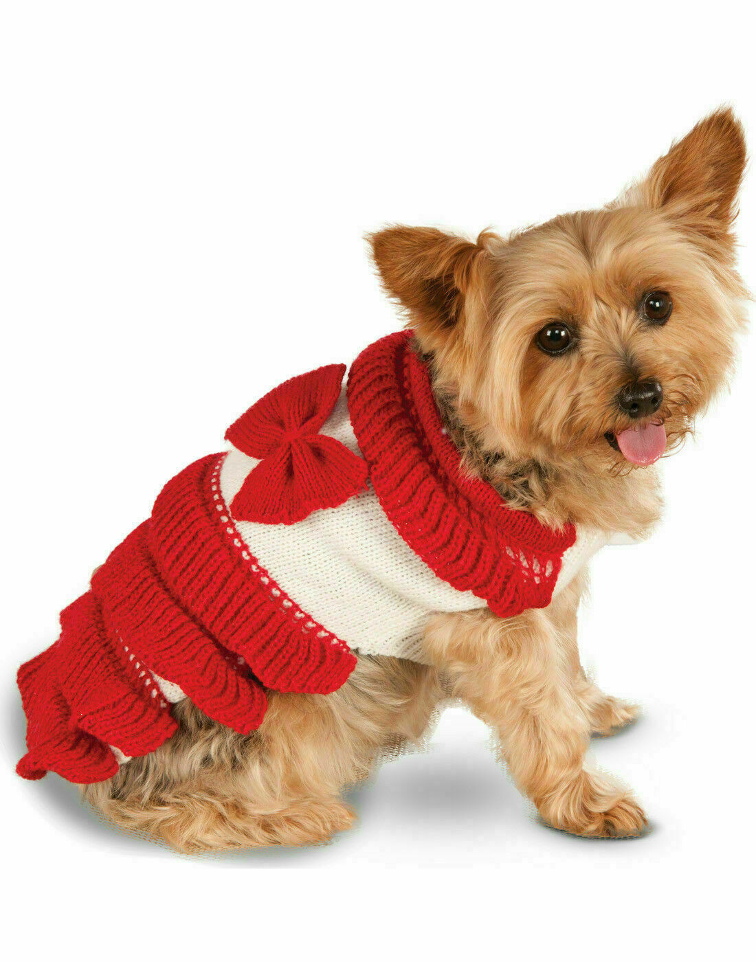 Holiday Christmas Knit Large Pet Sweater Very Gently Worn Rubie's  - £5.66 GBP