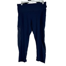 RBX Womens Activewear Capris Size M Navy Mesh Inserts Pockets Fitness Le... - $16.70