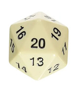 Koplow d20 Single Opaque Dice 55mm - Ivory/Black - £31.11 GBP