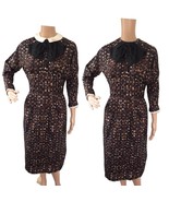 Vintage 50s Brown Print Dress Toni Edwards S - €62,10 EUR