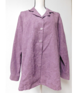 Bon Worth Purple Lavender Womens Floral Long Sleeve Blouse Size Large su... - £13.23 GBP