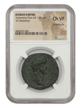 Ancient Roman: Antoninus Pius (AD 138-161) AE Sestertius NGC Choice VF - £406.56 GBP