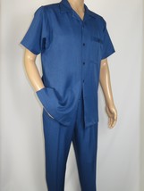 Men 2pc Walking Leisure Suit Short Sleeves By DREAMS 256-41 Sailor Blue image 7