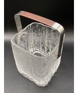 Hoya Mid Century Modern Glacier Glass 5” Ice Bucket Stainless Steel Handle - €30,17 EUR