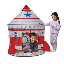Space Rocketship Tent, Indoor Fabric Playhouse, for Young Children Ages 3+ - $39.34