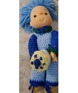 Vintage Crochet Blueberry Muffin Ice Cream Doll Blue Hair. 12 in - £16.55 GBP