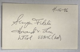 Howard V. Lee (d. 2019) Signed Autographed 3x5 Index Card - Medal of Honor - £20.10 GBP
