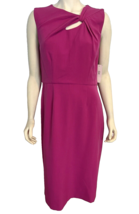 NWT Donna Ricco Fuchsia Sleeveless Pencil Dress Lined Size 10 Midi - £53.14 GBP