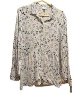 J. JILL WOMENS Flow Hem Floral Button TUNIC Large SHIRT TOP BLOUSE FLORAL - €21,49 EUR