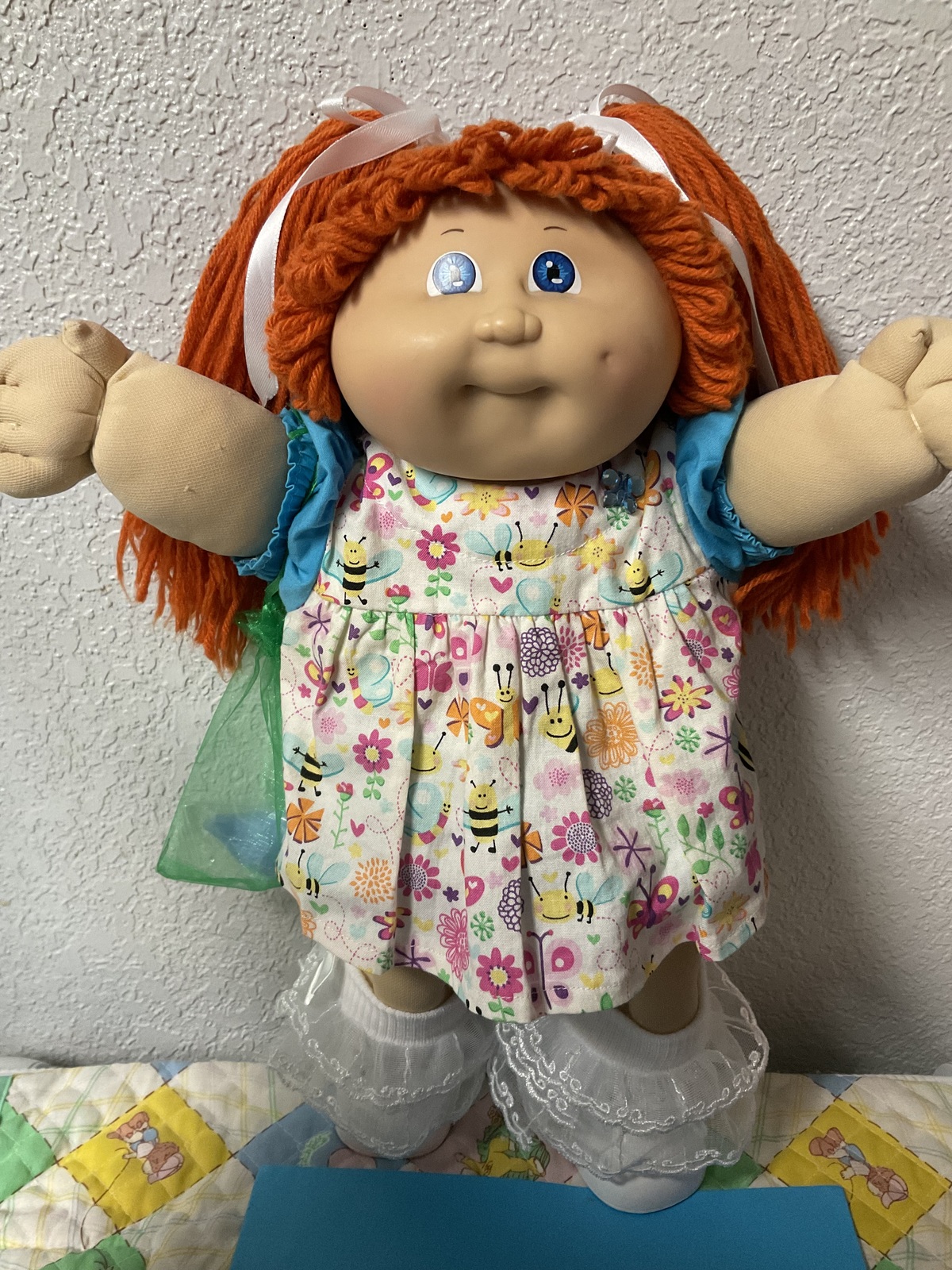 Vintage Cabbage Patch Kid Girl Hong Kong Red Hair Blue Eyes Head Mold #3... - $275.00