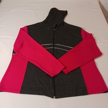 GW Sport Women&#39;s Pink &amp; Gray Cotton Blend Full Zip Hoodie Jacket Size 2X - $18.80