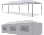 10&#39; X 30&#39; White Gazebo Wedding Party Tent Canopy W/ 8 Sidewalls Outdoor ... - $158.64