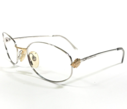 Christian Dior Eyeglasses Frames CD 3561 46L Silver Gold Leaves Round 54... - £93.02 GBP
