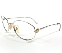 Christian Dior Eyeglasses Frames CD 3561 46L Silver Gold Leaves Round 54-19-140 - £93.44 GBP