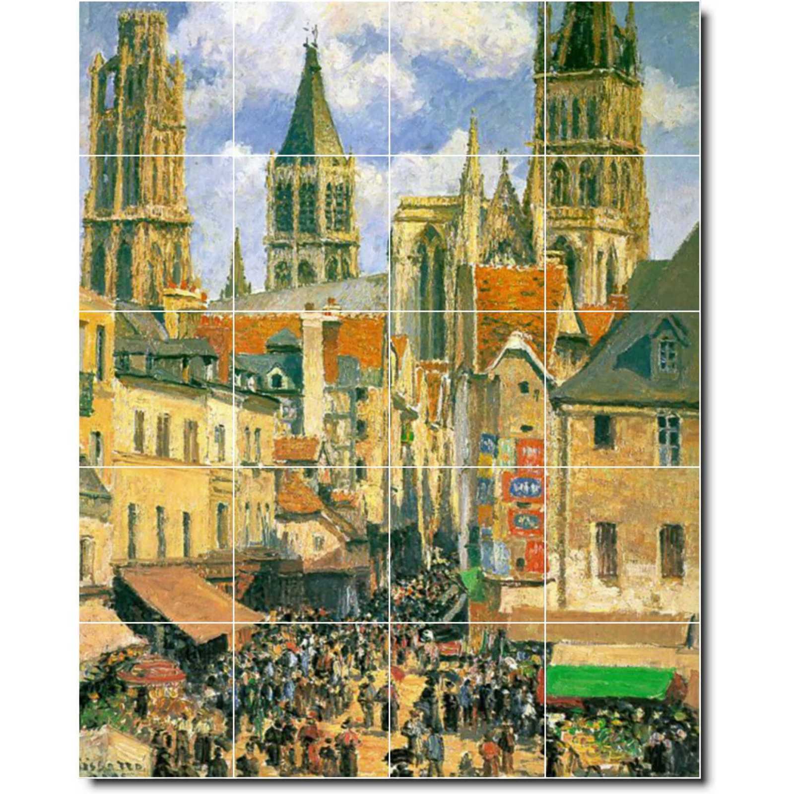 Pissarro camille the old market at rouen 1898