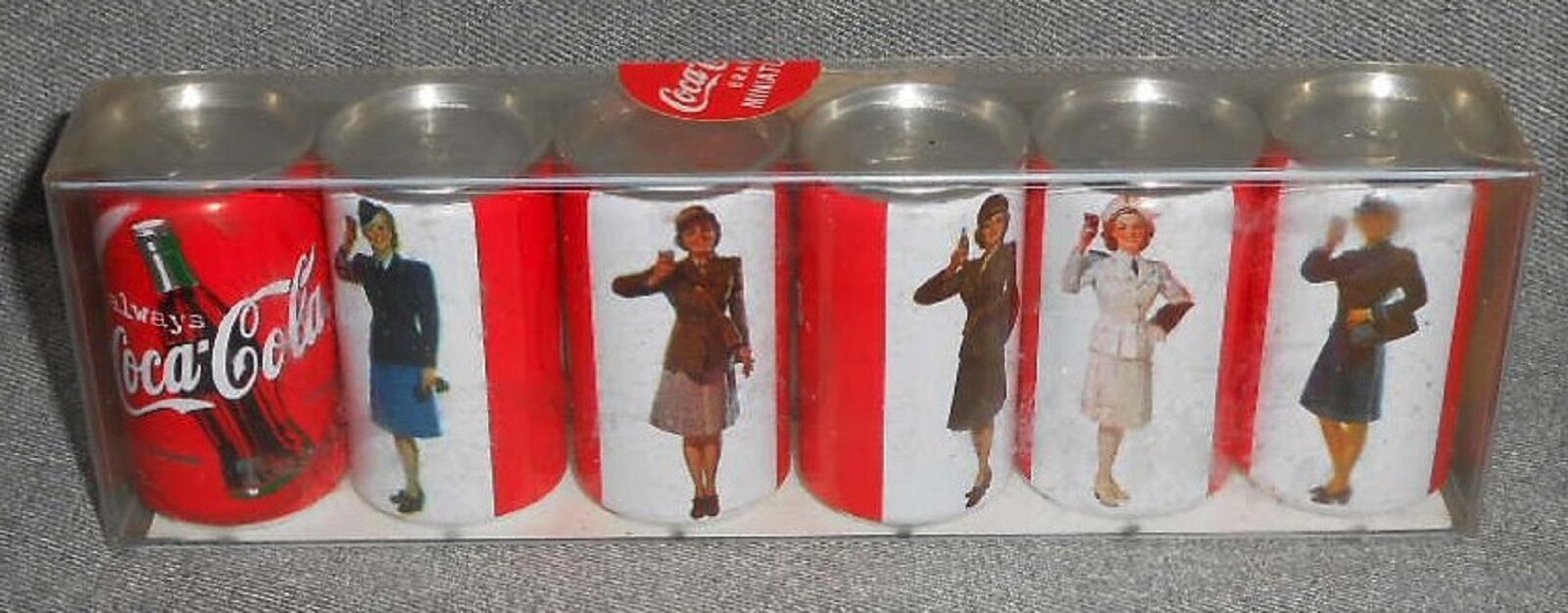 Primary image for RARE 1997 Mint in Package COKE - WOMEN IN UNIFORM - ARMED FORCES Mini Can Set