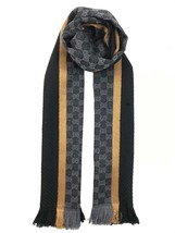 Vintage Gucci Scarf Muffler Pure Cashmere Gucci Monogram Trotter Gucci Wrapped S - £207.79 GBP