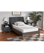 Laraine Dark Gray Fabric Upholstered Twin Size 3-Piece Bedroom Set - $15,919.88 MXN