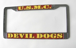 Usmc Devil Dogs Marine Us Marines Chrome Plated License Plate Frame 6X12 Inches - £9.53 GBP