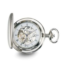 Charles Hubert Chrome-finish White Skeleton Dial Pocket Watch - $143.07