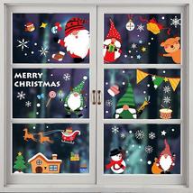 Christmas Window Stickers Set Electrostatic Clings Door Window Decoration - £17.34 GBP