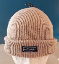 Polo Ralph Lauren RL &amp; Co Solid Tan BEANIE Cuff  Winter Hat NWT - £51.42 GBP